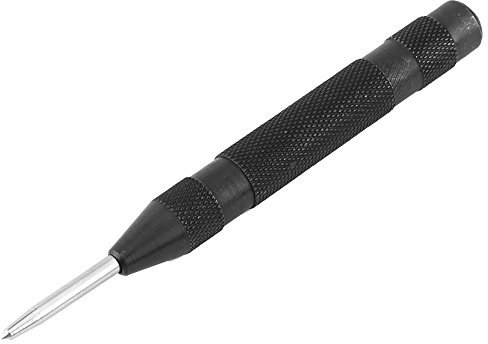Automatic Center Punch Tool with HSS Tip Spring Loaded Brass Body (Black)