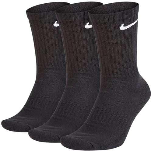 Nike 3 kurze und 3 lange Socken Sparset 6 Paar Weiß Schwarz oder gemischt, Farbe:Schwarz, Größe:38-42