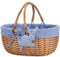 G Good GAIN Weiden-Picknickkorb mit Doppelten, Faltbaren Griffen, Weiden-Picknickkorb, Handgewebter Osterkorb, Ostereier und Süßigkeitenkorb, Aufbewahrungskorb, Geschenkverpackung, Blau