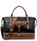 CLUCI Reisetasche Damen, PU Leder Große Weekender Handgepäck Handtasche Damen Sporttasche Krankenhaustasche Praktische Reisetasche für Urlaub 19.69(L)*13.39(B)*10.24(H) Schwarz mit Braun