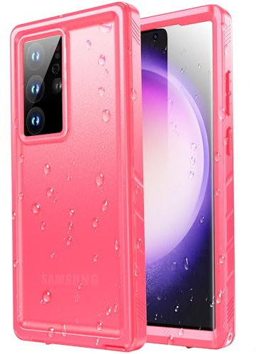 SPORTLINK for Samsung Galaxy S23 Ultra Waterproof Case - 360 Full Body Heavy Duty Shockproof Protection Front and Back S23 Ultra Case[Built in Screen+Camera Protector][Dustproof][IP68 Underwater] Pink