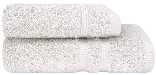 Bassetti Trendy, zweiteiliges Set aus Frottee, 1 Gäste, 38 x 55 cm + 1 Handtuch 58 x 105 cm, 100 % reine Baumwolle, zeitgenössischer Rauch