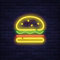 Pro-Art Glasbild Neon Hamburger, 20x20 cm