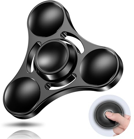 Coolden Hand Spinner EDC Jouet Fidget Spinner Roulement en Métal et Acier Inoxydable Haute Vitesse de 3-5 Min Fidget Jouet Finger Toy Anti Stress Fidget Toys pour Adultes Enfants Noir