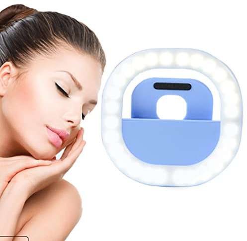 Anneau lumineux à selfie | Anneau lumineux à 3 vitesses à effet de lumière pour selfie, rechargeable et portable pour téléphone, smartphone, photographie, appareil photo, maquillage de filles