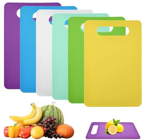 6 Taglieri in Plastica Antiscivolo, 29 x 19 cm | Lavabili in Lavastoviglie, Set di Tavole per la Cucina, Facili da Pulire