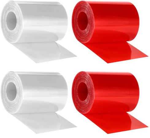 4 Rullar Bakljus Reparationstejp, 5 m x 5 cm Strålkastare & Bakljus Självhäftande Reparationstejp för Automatisk Bakljus Strålkastarlins Dimljus Färgtejp (2 Röda, 2 Klara)