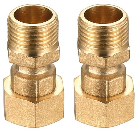 2 Pcs 12.7mm Compression Fitting x 1/2 Male BSP Male Straight Adaptors, Brass Threaded Pipe Fitting Coupling Adapters, Plumbing Fittings for Pipe Fittings Plumbing Pipe Connectors
