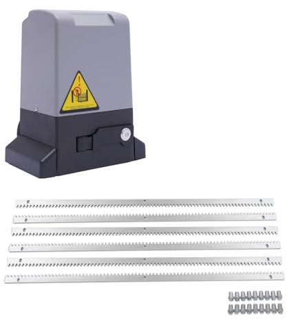 LUNICASHA Accionamiento automático para puerta corredera, 1600 kg/12 m, abridor de puerta de garaje de 750 W, accionamiento de puerta corredera con 2 mandos a distancia, abridor de puerta corredera,