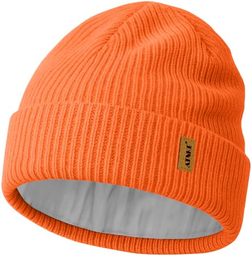 ATNKE Unisex stickad mössa mössa, stretchig tjock varm fleecefoder vardag vinter mjuk ullslag dött huvud keps gåvor för män, pappa och dam, 1 stycke, One size