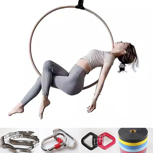 Juego de aros aéreos, aro profesional de acero inoxidable de un solo punto para fitness y yoga, ideal para el hogar, gimnasio y circo