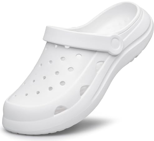 CASOSTELLY Mens Womens Solid Clogs Unisex Lightweight Non-Slip Platform Garden Shoes Breathable Beach Slides with Adjustable Strap for Indoor Outdoor