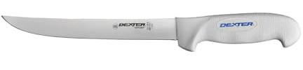 Dexter Russell SG138PCP SofGrip (24133) Fillet Knife, 8, wide, flexible, DEXSTEEL stain-free, high-carbon steel, non-slip, white, soft rubber grip handle, white handle