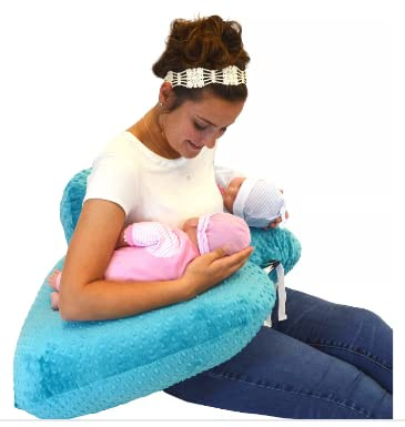 Twin Z Pillow Teal 6 uses in 1 Twin Pillow Breastfeeding, Bottlefeeding, Reflux, Support and Pregnancy Pillow!