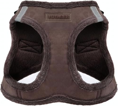 Voyager Step-In Plüsch-Hundegeschirr by Best Pet Supplies - Step-In-Westengeschirr für kleine und mittelgroße Hunde, Weicher Plüsch, Schokolader, Size XS - Brust 33-37 cm