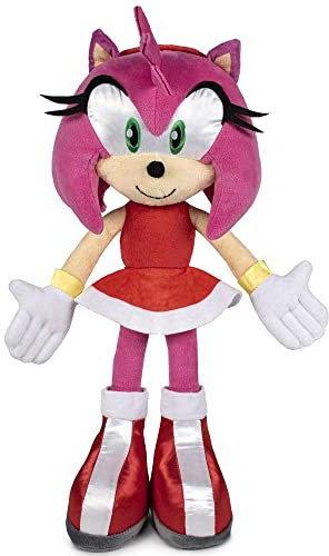 Play by Play Sonic - Peluche Sonic The Hedgehog, 30 cm, peluche grande, regalo di compleanno per bambini, peluche morbido, ideale per tutte le età (Amy Rose Sonic)
