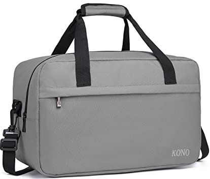 Kono Holdall Kabinengepäck Untersitz Ryanair Flugtragetasche Unisex Sport Reise Duffels Tasche, grau, M (40cmx 25cm x20cm)-20L, Modern