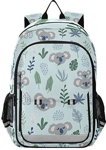 ISAOA Niedlicher Happy Koala Floal Schulranzen Kindergarten Primary Big Bookbag, leichter und wasserabweisender Kinderrucksack., Farbe 1, One size