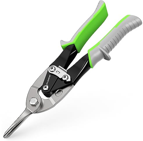 OTLOOMTBT 10 Inch Aviation Straight Cut Tin Snips, Chromium Vanadium Steel for Effortless Cutting - Industrial Sheet Heavy Duty Metal Cutter Shears for Cutting Sheet Metal