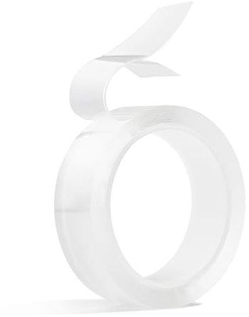 smart by Leviatan Cinta Doble Cara Fuerte Transparente/Nano Tape de Montaje, 3 m x 2 cm, Reutilizable