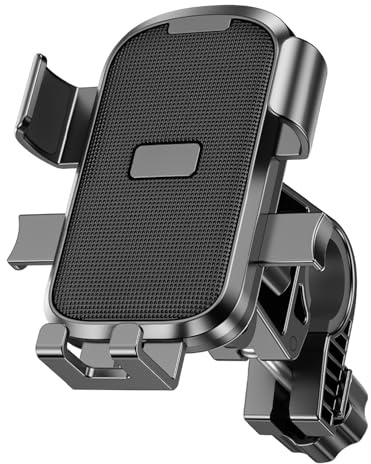 ZLLkeji Soporte para Teléfono para Bicicleta Soporte Movil Bici Estatica con Ganchos 360° Rotación Soporte Movil Moto Scooter Goma para 4.7-7.2 Móvil Negro