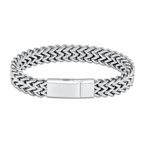 VCCWYQK Pulsera de urna de cremación para cenizas humanas para hombres, pulsera de eslabones cúbicos, joyería de cremación para urna de cenizas, recuerdo conmemorativo, pulsera de contención de