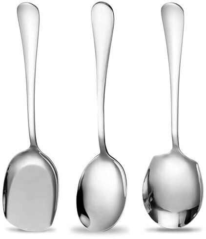 3 Pcs Large Serving Spoons - Set | Cooking Spoon for Kitchen & Restaurant