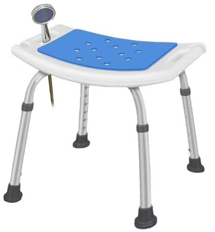 Taburete Baño De Ducha para Mayores,Curvo De Fácil Montaje,Taburete De Baño De Aluminio con 6 Ajustes De Altura,Patas Antideslizantes,Aluminio Ligero,para Personas Mayores y Personas con Discapacidad