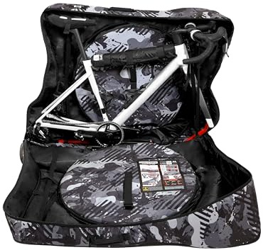 Scicon Sports Aerocomfort 3.1 Valise porte-vélo Gravel & Course, 10,7 kg, zone de guidon éspadible, camouflage gris