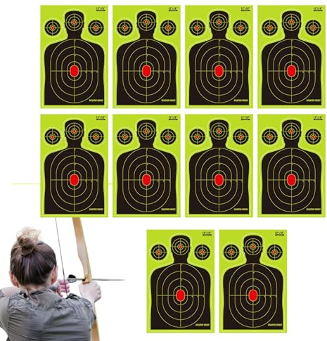 Squirt Targets 10-pack 18 tum x 12 tum reagenspapper objektiv med hög synlighet för skytteövning, jakttävlingar för vuxna och barn, lagkul
