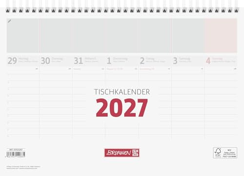 BRUNNEN Tischkalender 2027 | 290×200 mm, weiß