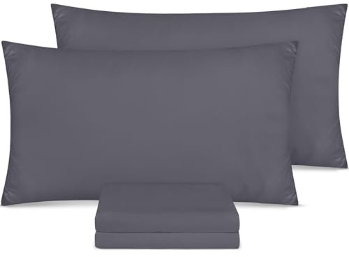 Utopia Bedding - Pillow Cases 4 Pack - Standard Size 50x75 cm - 100% Brushed Microfiber Pillowcases with Envelope Closure - Wrinkle, Fade, Stain Resistant Pillow Cases - Grey