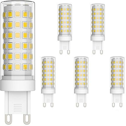 Klighten 6er Pack 9W G9 LED Lampe 700 Lumen, Kein Flackern und 4000K Natürliches Weiß G9 LED Leuchtmittel Ersatz 70W G9 Halogenlampe, 360° Abstrahlwinkel, Nicht Dimmbar