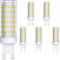 Klighten 6 pezzi Lampadina LED G9, Bianco Naturale 4000K, 9W Equivalente 70W Lampada Alogena, Angolo di visione 360°, AC220-240V, Ideale per Camera da Letto Soggiorno Cucina Sala