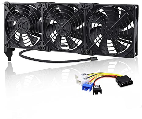 GDSTIME GPU Lüfter 3 x 92mm PCI Grafikkarten Lüfter PCI Kühlfan VGA Kühlung 3 pin 4 pin unterstützt 5v 7v 12v für Computer Hauptplatine Audio Video
