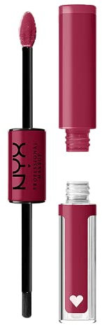 NYX Professional Makeup Brillant à Lèvres Shine Loud, Intensément Pigmenté, Double Embout Rouge à Lèvres et Gloss, Brillance Longue Tenue, Sans Transfert, Teinte : Goal Getter (16)