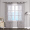 ESLIR Schiebegardinen Voile Flächenvorhänge Set 2er Schiebevorhang Wohnzimmer Gardinen mit Schlaufen Schlaufenschals Transparent Vorhang Ausbrenner Grau BxH 57x245cm 2 Stück