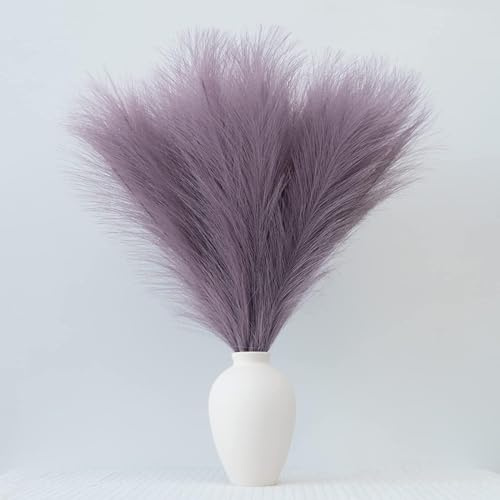 NOLACE Pampas Decorative 30 Pezzi Piume Decorative 55CM Fiori Secchi Decorativi Piume Decorative Lunghe Pampas Fiori Secchi Pampas Alte Per Matrimonio, Soggiorno, Arredamento Boho-Nere (Viola)
