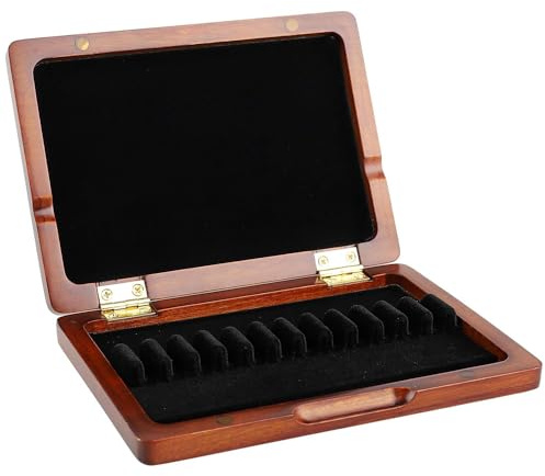 Oboe Reed Case Maroon Wood Oboe Reed Proctector Box for 12PCS Oboe Reeds