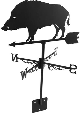 HANABASS Veleta De Cerdo, Veleta De Techo, Jabalí Weathervanes, De Viento para Jardin, Paleta De Clima MetáLico con Flecha Ornamento Dirección del Viento para Patio Exterior Granero