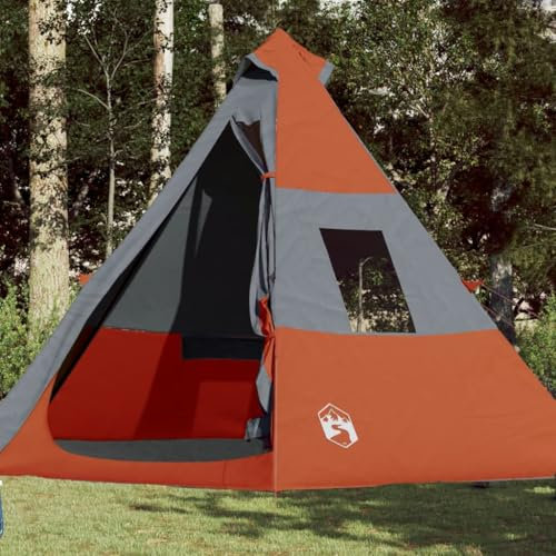 Tino Tech Tipi Tente de camping pour 7 personnes - 350 x 350 x 233 cm - Tente familiale - Grande tente à lancer - Tente de festival - Tente de trekking pour famille - Polyester et polyéthylène -