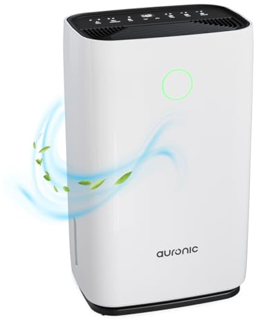 Auronic Deumidificatore Casa Muffa e Umidità Silenzioso - Portatile - Bagno - Purificatore Aria - 25 Litri Al Giorno