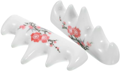 Zerodeko Portapenne in Ceramica per Calligrafia da 2 Pezzi Supporto Multifunzione per Pennelli a Inchiostro per Pittura e Scrittura Artistica Design Semplice e Resistente per Uso