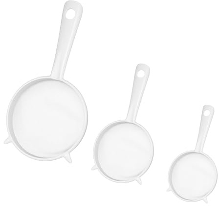 WJIAAA Plastic Mesh Strainer Set,4 Pcs Kefir Strainer Set Fine Sieve with Handle Plastic Non-Metal Sieve with Fine Mesh for Juice Yogurt Coffee Honey Milk Nut Milk with Handle