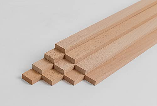 10er-Set Holzleiste - Buche gehobelt - 8/20/500 mm