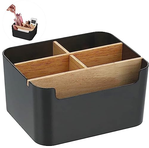 Bambus Tisch Organizer Desktop, Holz Desktop Stift, 5 Fächer Holz Desktop Stift, Aufbewahrungsbox, Desktop Stationery Storage Box, Organizer Stifte für Kosmetika, Stifte, Kleine GegenstäNde (A)
