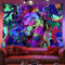 Ulticool – Löwe Raubtier Afrika - Glow in the Dark Wandteppich - Schwarzlicht under UV Reaktive Bright Black Neon Light - Blacklight Psychedelisch im Dunkeln Leuchtende Wandtuch - 200 x 150 cm