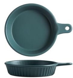 Fuente de Horno Plato redondo for hornear Plato for hornear con asa Plato for hornear Plato de cerámica Plato plano Plato for el hogar Plato for verduras Plato Vajilla para Hornear (Color : B)