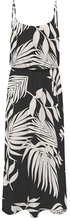 Only Onlnova Life AOP Robe Maxi à Bretelles, Noir, 44
