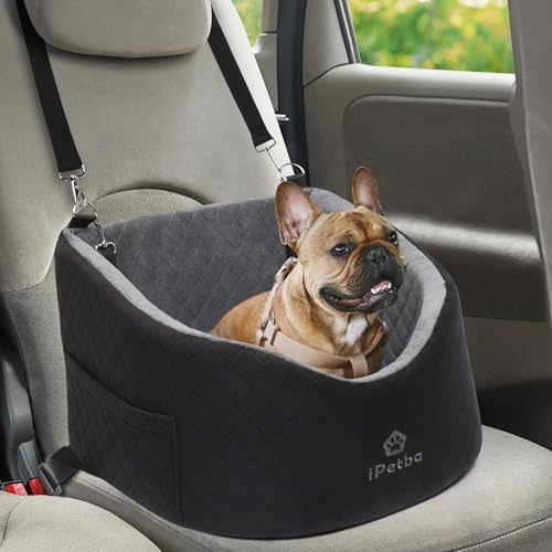 iPetba Seggiolino per Cani Auto per Piccoli & Medi Cani – Protezione Anti-Crash, Antiscivolo, Protegge l'Interno dell'Auto, Rimovibile & Lavabile